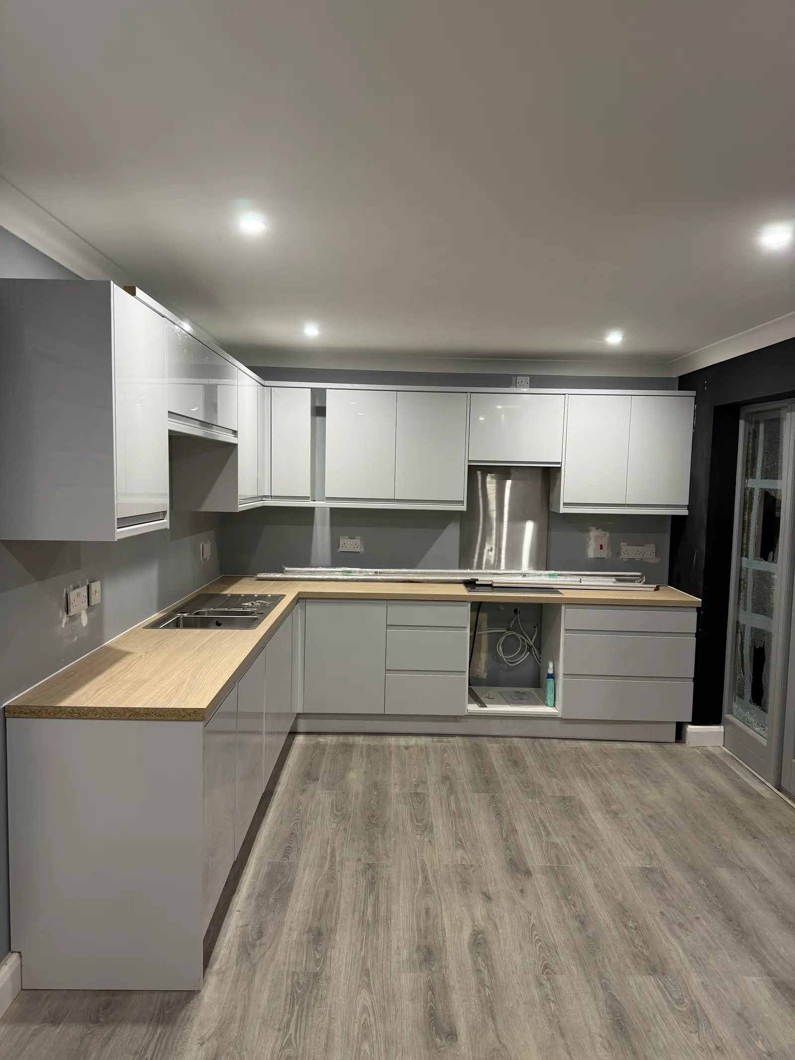 Galley kitchen cabinets