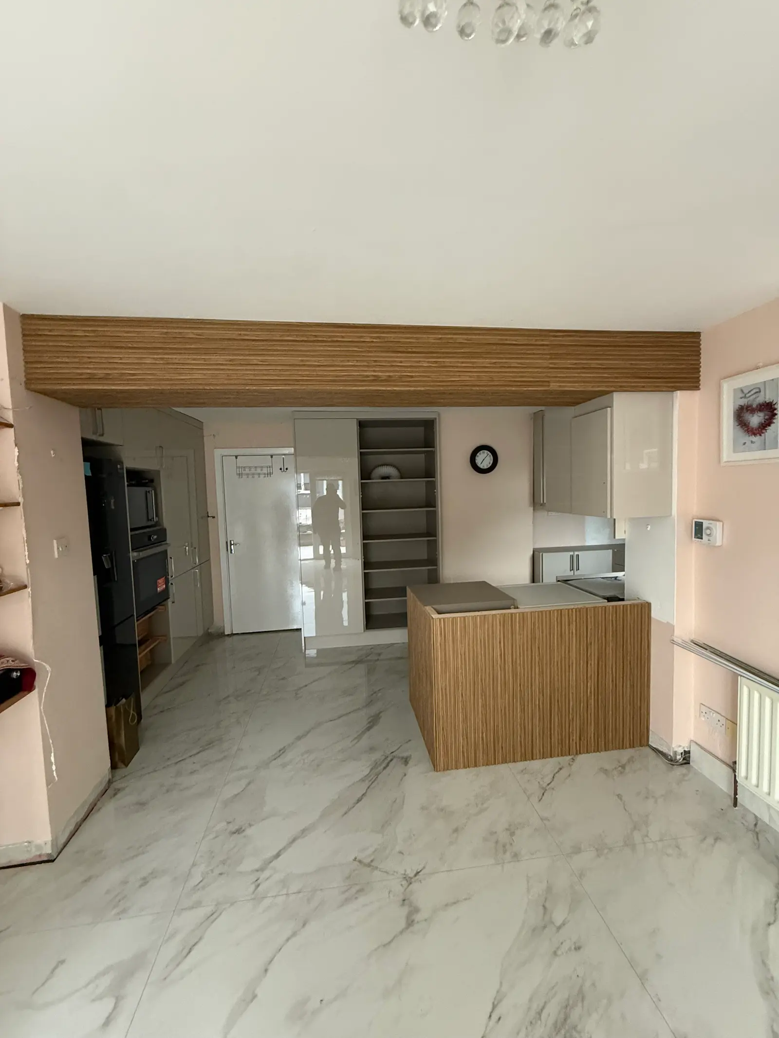 Navy pantry kitchen full view